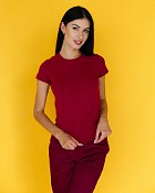 Медицинская футболка женская бордовая