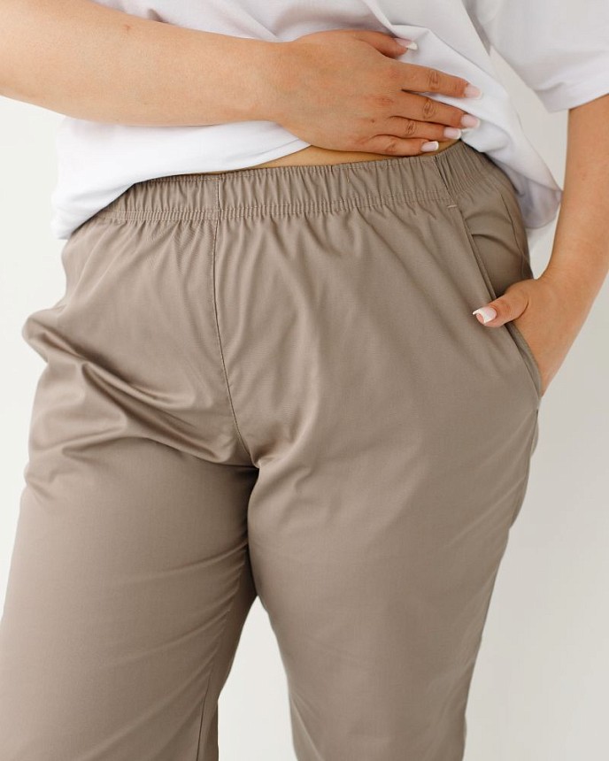 Медицинские брюки женские джогеры мокко +SIZE 5