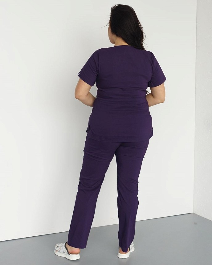Медицинский костюм женский Рио фиолетовый +SIZE 2