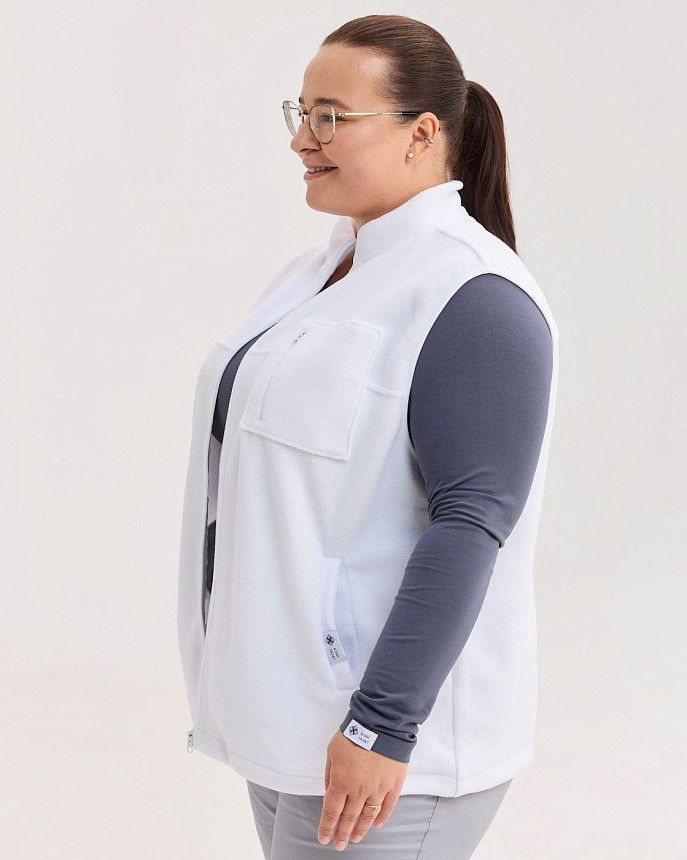Медицинская жилетка женская флисовая Говерла белая +SIZE 2