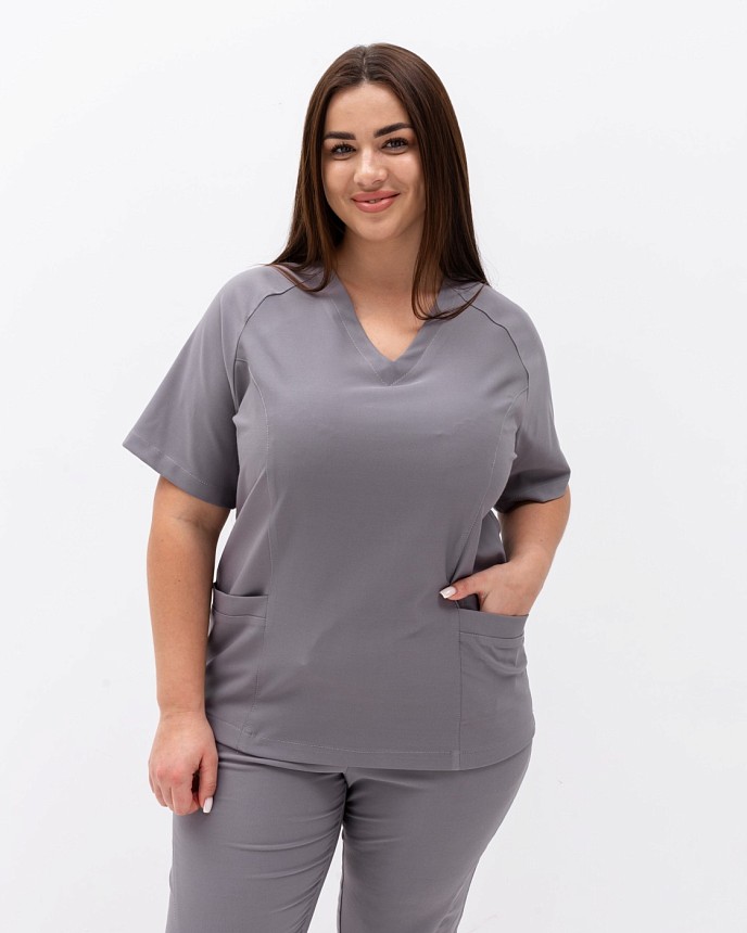 Медицинский костюм женский Аризона серый +SIZE 2