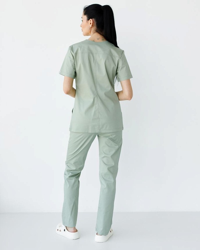 Медичний костюм жіночий Топаз фісташковий NEW +SIZE (уцінка/брак) 2