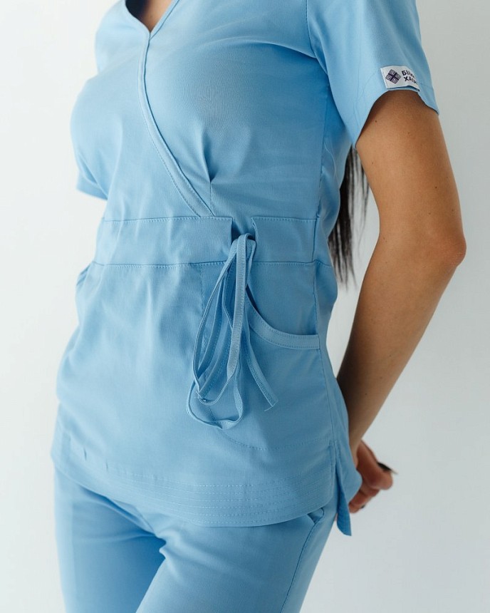 Медицинский костюм женский Рио голубой 7