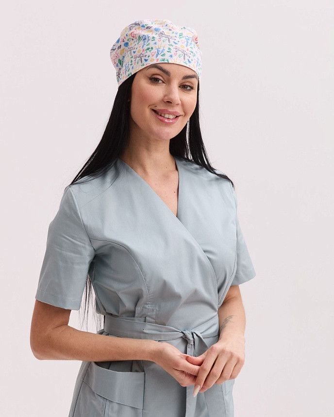 Медична класична шапочка на зав'язках з принтом Kids 3