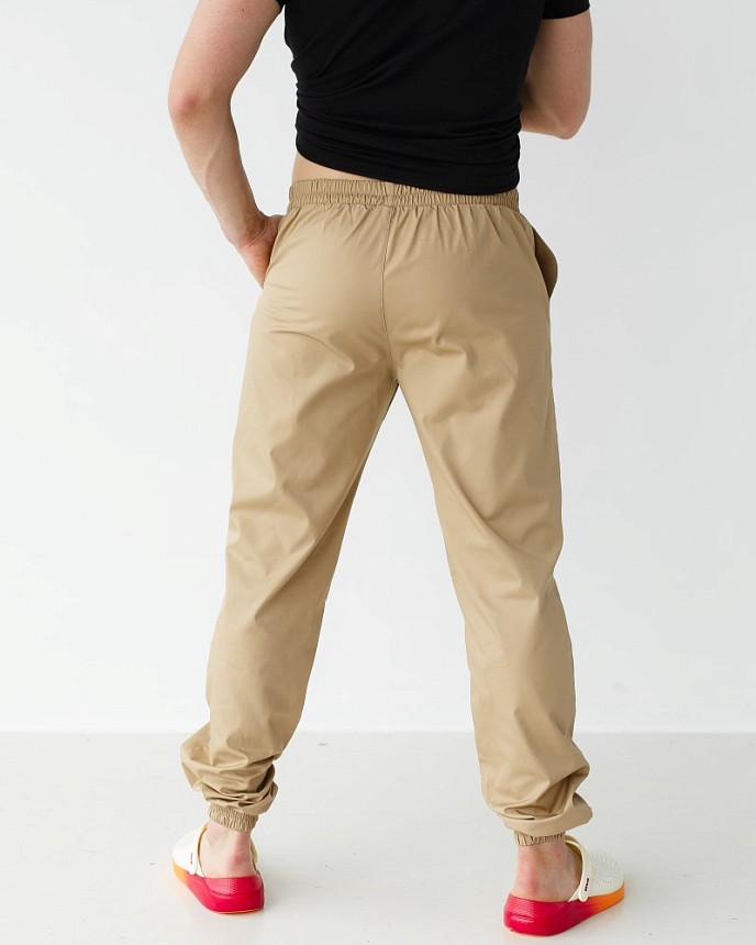 Медичні штани чоловічі джогери пісочні 2