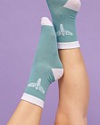 Медичні шкарпетки жіночі з принтом Caduceus (м'ятні) 2