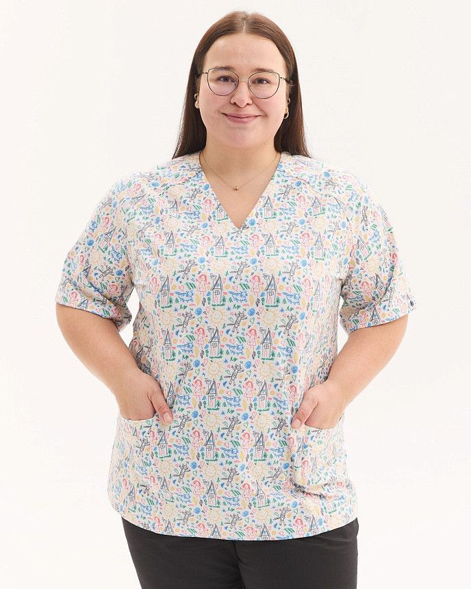 Медицинская рубашка женская Аризона принт Kids +SIZE