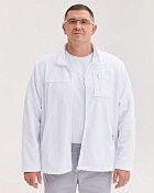 Медицинская кофта мужская флисовая Финляндия белая +SIZE