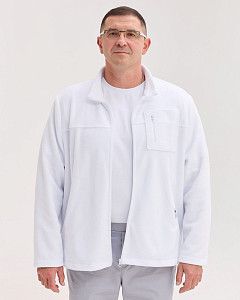 Медицинская кофта мужская флисовая Финляндия белая +SIZE