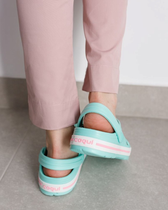 Обувь медицинская женская Coqui Lindo мятный/белый (розовая полоска) 2