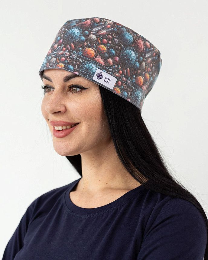 Медична шапочка з принтом Virus