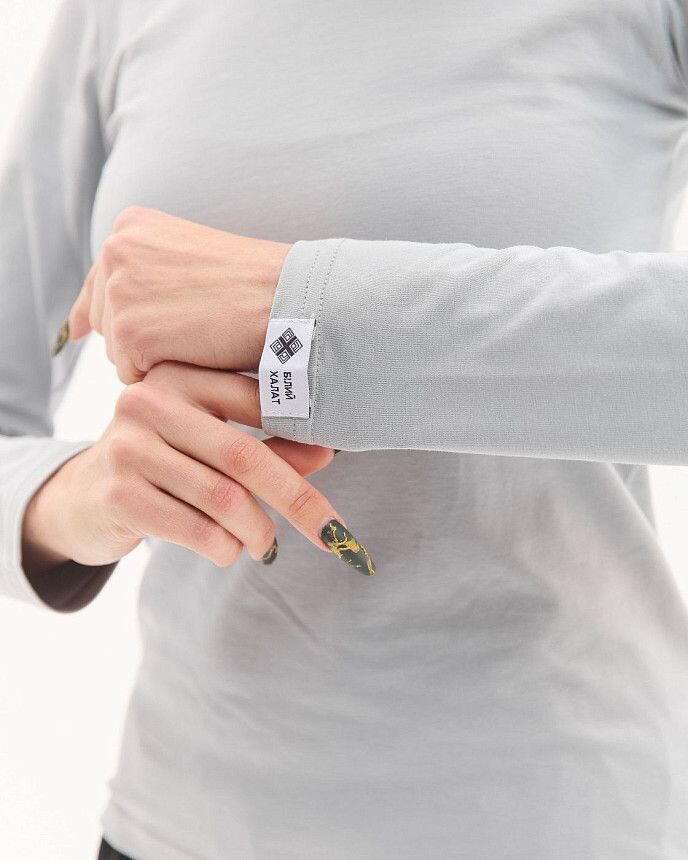 Медичний лонгслів жіночий сірий 4