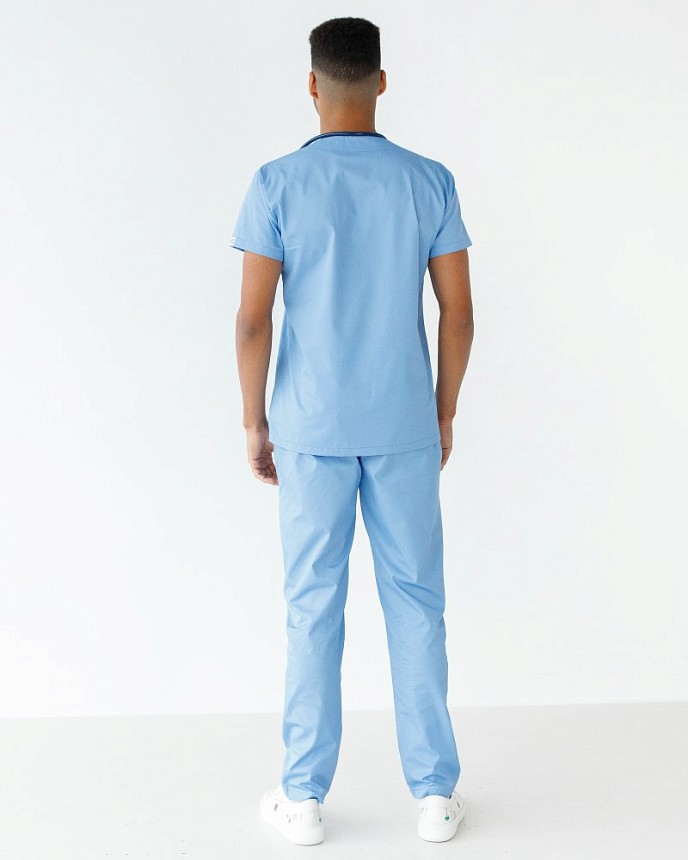 Медицинский костюм мужской Милан голубой 2