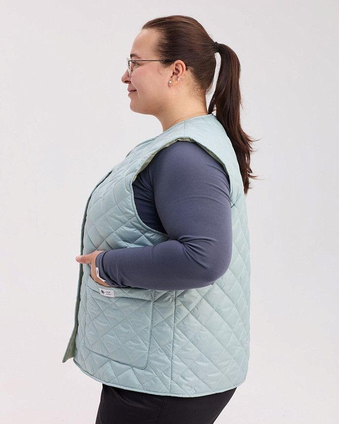 Медична утеплена жилетка жіноча Осло сіро-блакитна 3