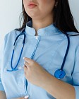 Медичний халат жіночий Сакура лазуровий +SIZE 3