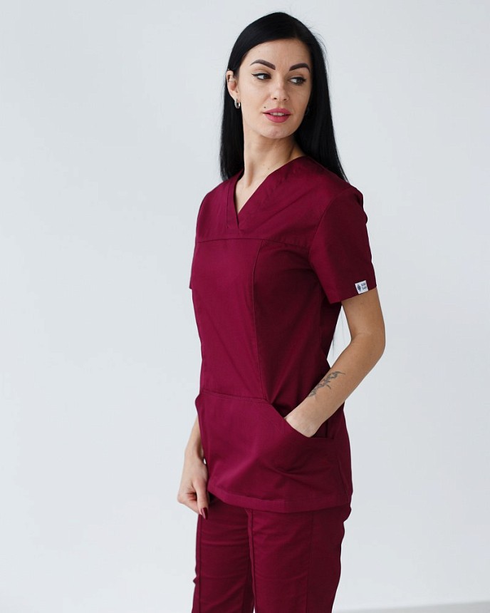 Медична сорочка жіноча Топаз марсала 6