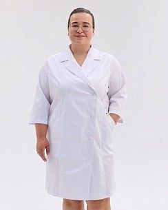 Медицинский халат женский Прага белый +SIZE