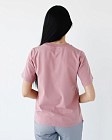 Медицинская базовая футболка женская пепельно-розовая 4