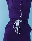 Медицинский комбинезон женский Даллас фиолетовый с белой строчкой 5