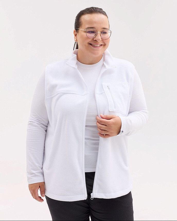 Медицинская жилетка женская флисовая Говерла белая +SIZE 2