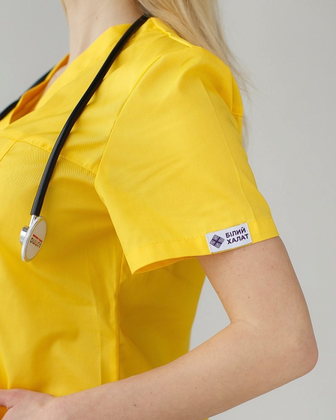 Медицинская рубашка женская Топаз желтая 5