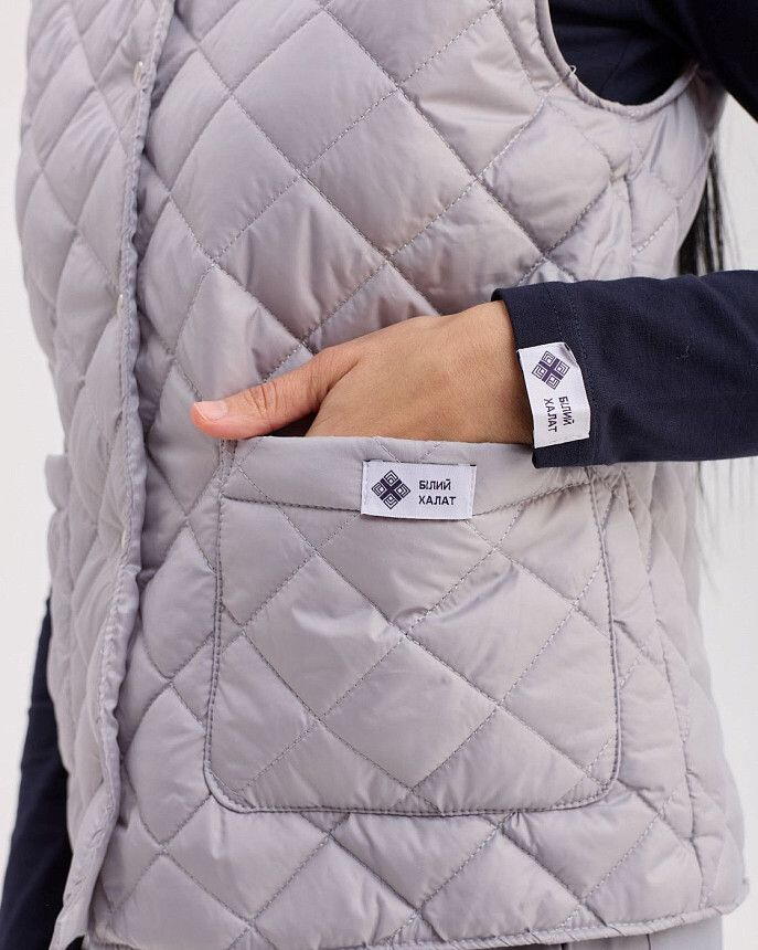 Медична утеплена жилетка жіноча Осло світло-сіра 5