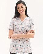 Медична сорочка жіноча Топаз принт Cats NEW