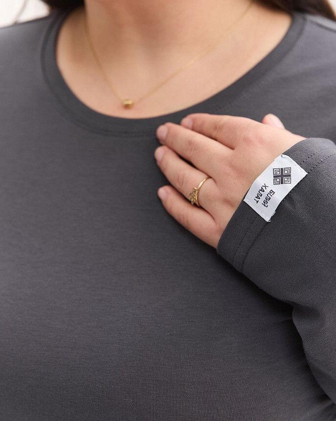 Медичний лонгслів жіночий темно-сірий +SIZE 5