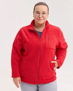 Медицинская кофта женская флисовая Финляндия красная +SIZE