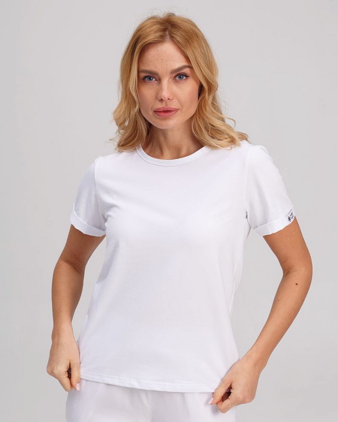 Медична футболка жіноча Модерн біла