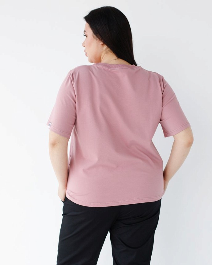 Медична базова футболка жіноча попелясто-рожева 3