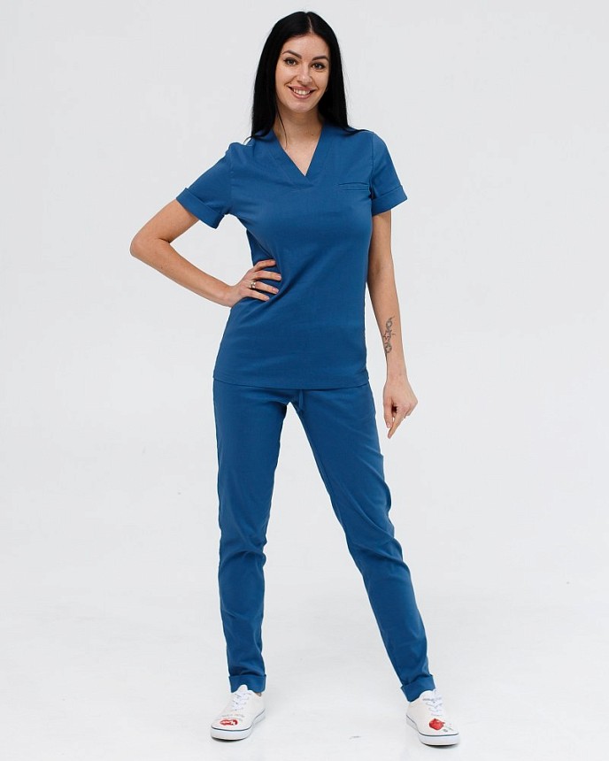 Медичний костюм жіночий Марсель синій 7