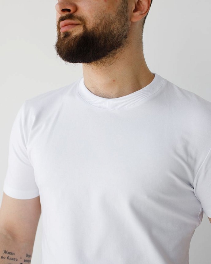 Медицинская базовая футболка мужская белая 4