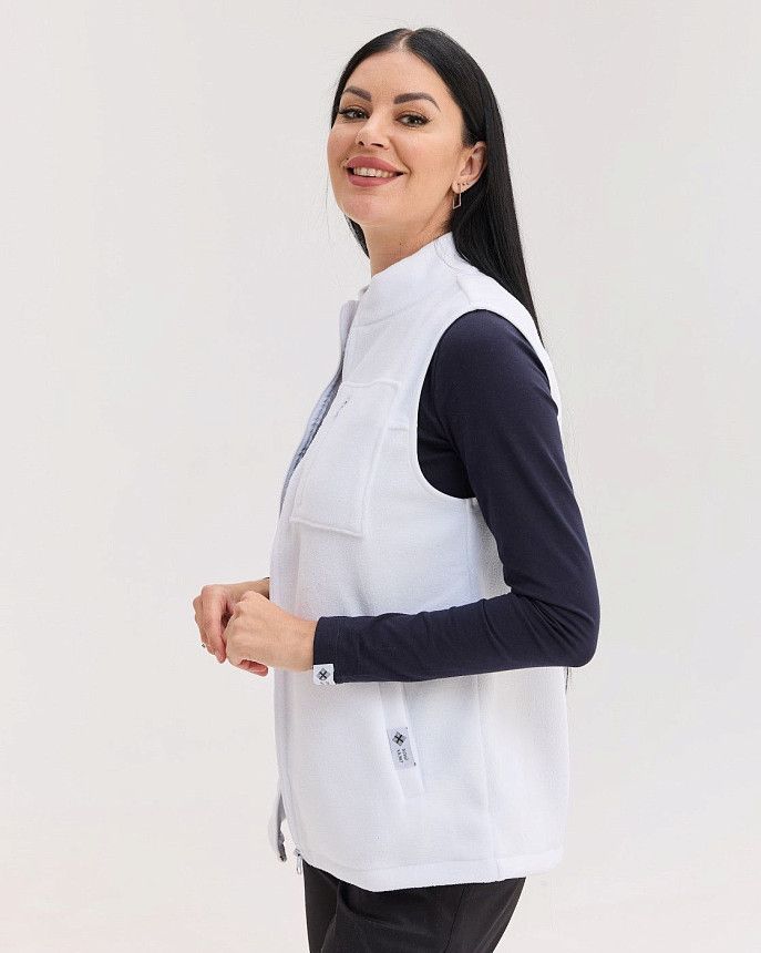 Медична жилетка жіноча флісова Говерла біла 3 Білий Халат Медична жилетка жіноча флісова Говерла біла 3