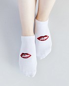 Медичні шкарпетки сліди жіночі з принтом Lips