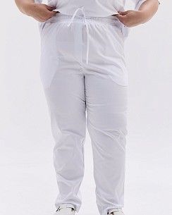 Медицинские женские брюки Торонто белые +SIZE