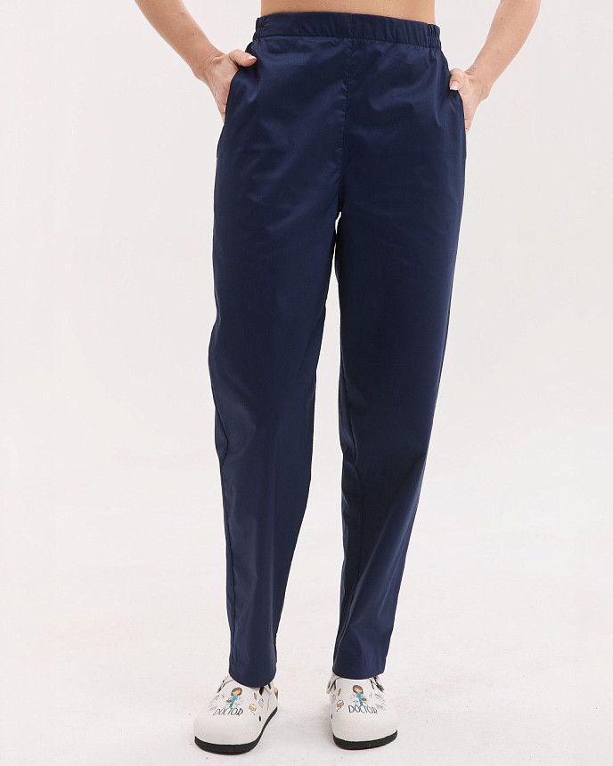 Медицинские штаны женские момы темно-синие 2