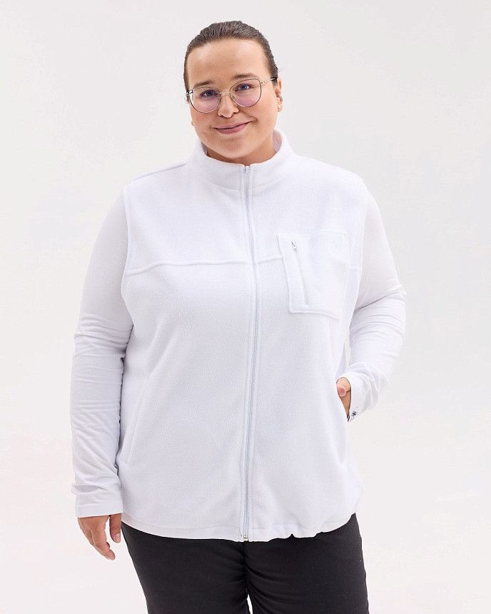 Медицинская жилетка женская флисовая Говерла белая +SIZE