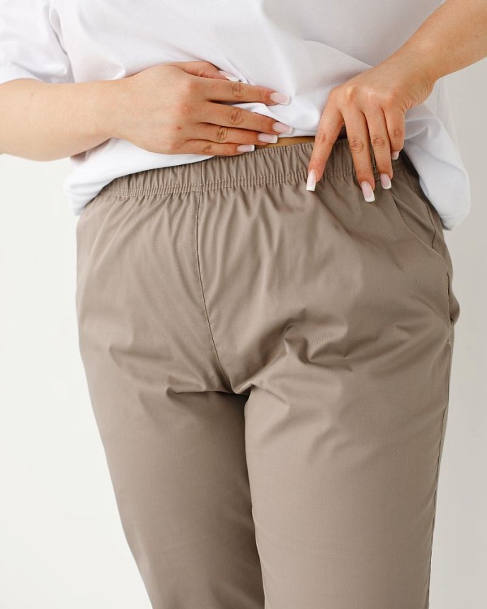 Медицинские брюки женские джогеры мокко +SIZE 4
