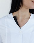 Медичний халат жіночий Олівія на ґудзиках білий-чорний 2