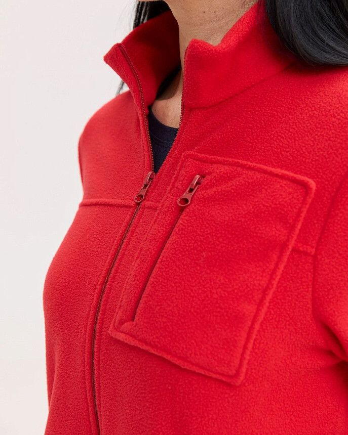 Медицинская кофта женская флисовая Финляндия красная 5 Белый халат Медицинская кофта женская флисовая Финляндия красная 5