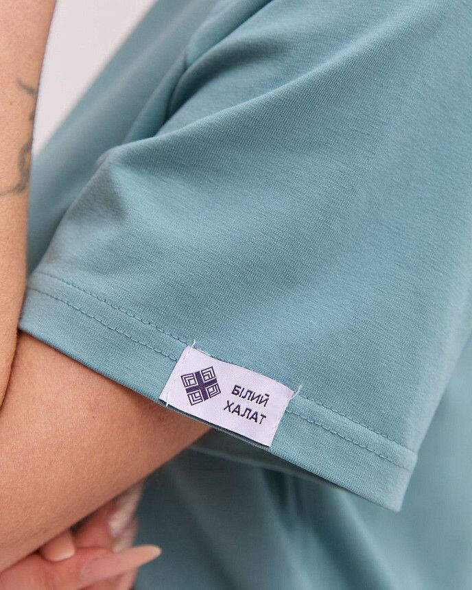 Медична футболка-реглан жіноча нефритова 4