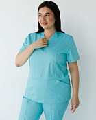 Медицинская женская рубашка Топаз ментол +SIZE