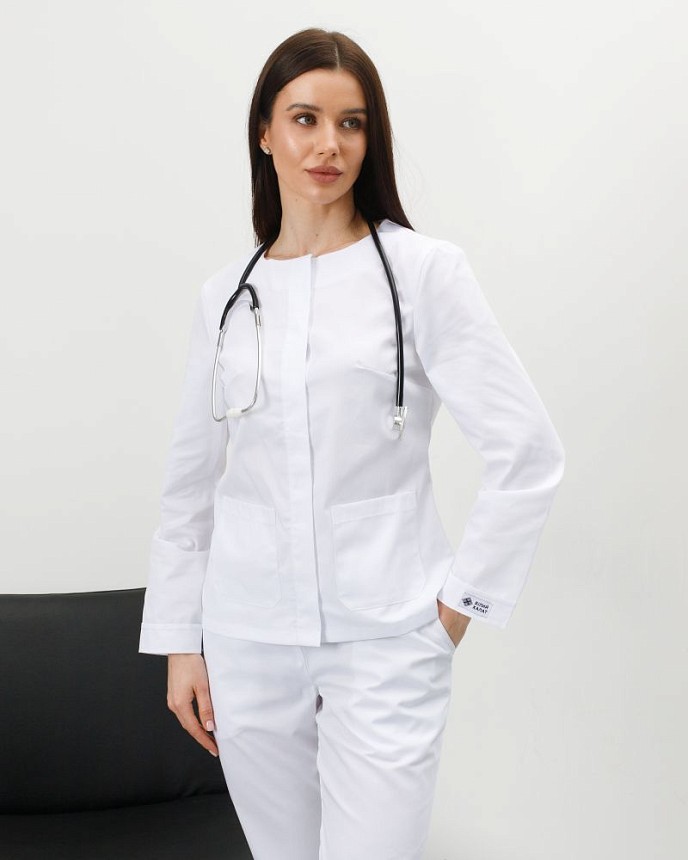 Медицинский костюм женский Жаклин белый 3