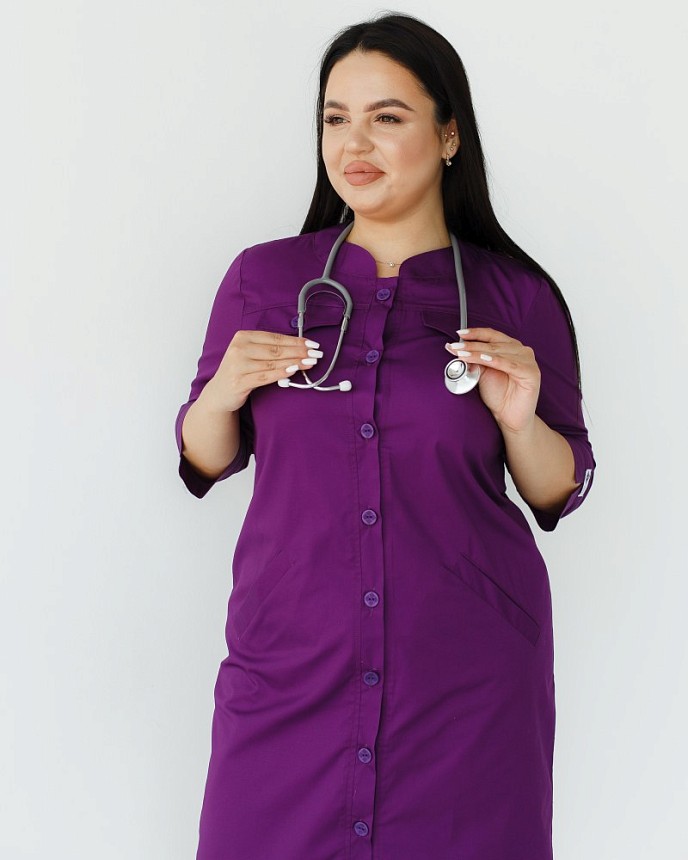 Медичний халат жіночий Валері фіолетовий +SIZE 3