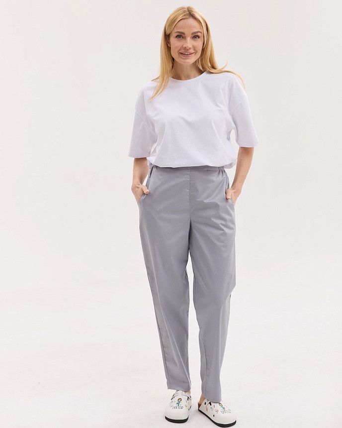 Медицинские штаны женские момы серые