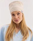 Медична класична шапочка на зав'язках кремова (Elitе Stretch)