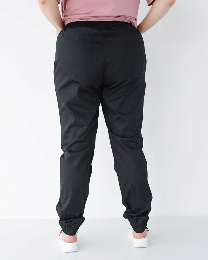 Медичні штани жіночі джогери чорні +SIZE 2