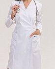 Медичний халат жіночий Кіото білий (довгий рукав) 5