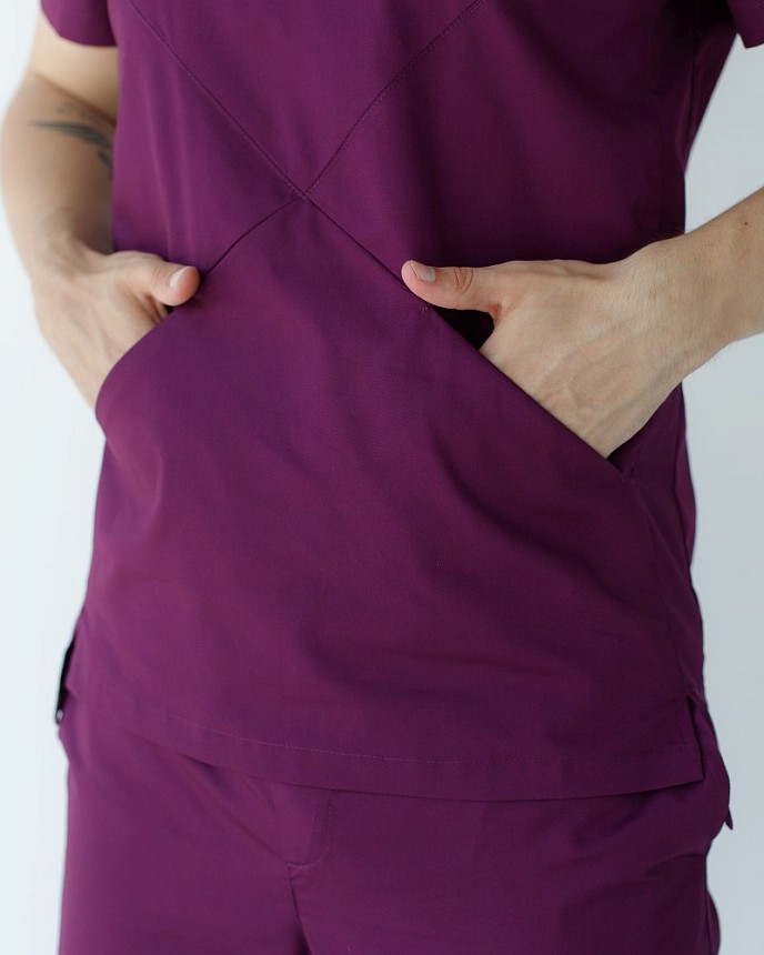 Медицинский костюм мужской Милан фиолетовый 7